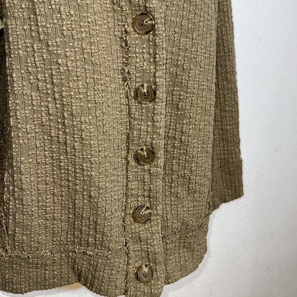 Two By Vince Camuto Womens Buttondown Cropped Lag & Look Waffle Sweater XXL - Picture 6 of 13